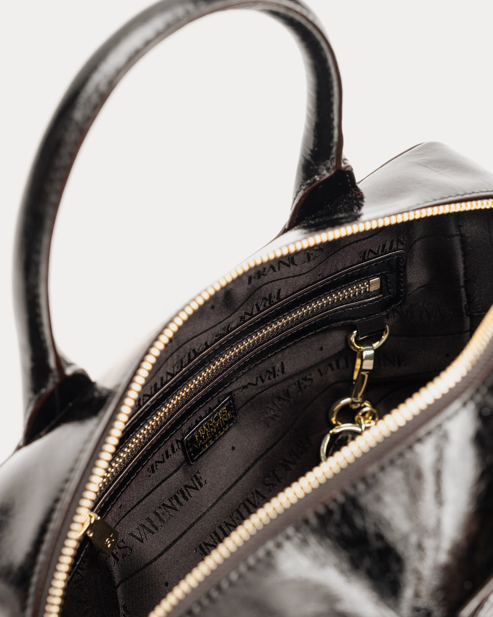 Bunny Satchel - Crinkled Leather Black Satchel Frances Valentine