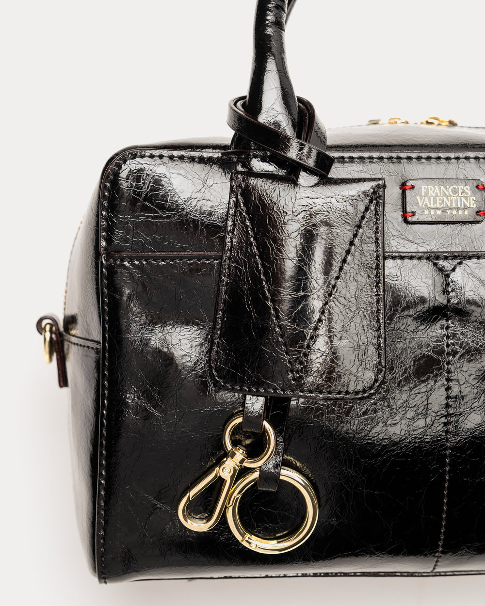 Bunny Satchel - Crinkled Leather Black Satchel Frances Valentine