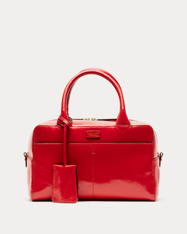 Bunny Satchel - Crinkled Leather Red Satchel Frances Valentine