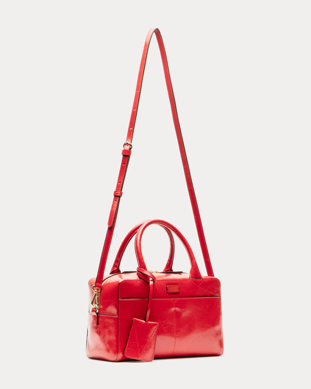 Bunny Satchel - Crinkled Leather Red Satchel Frances Valentine