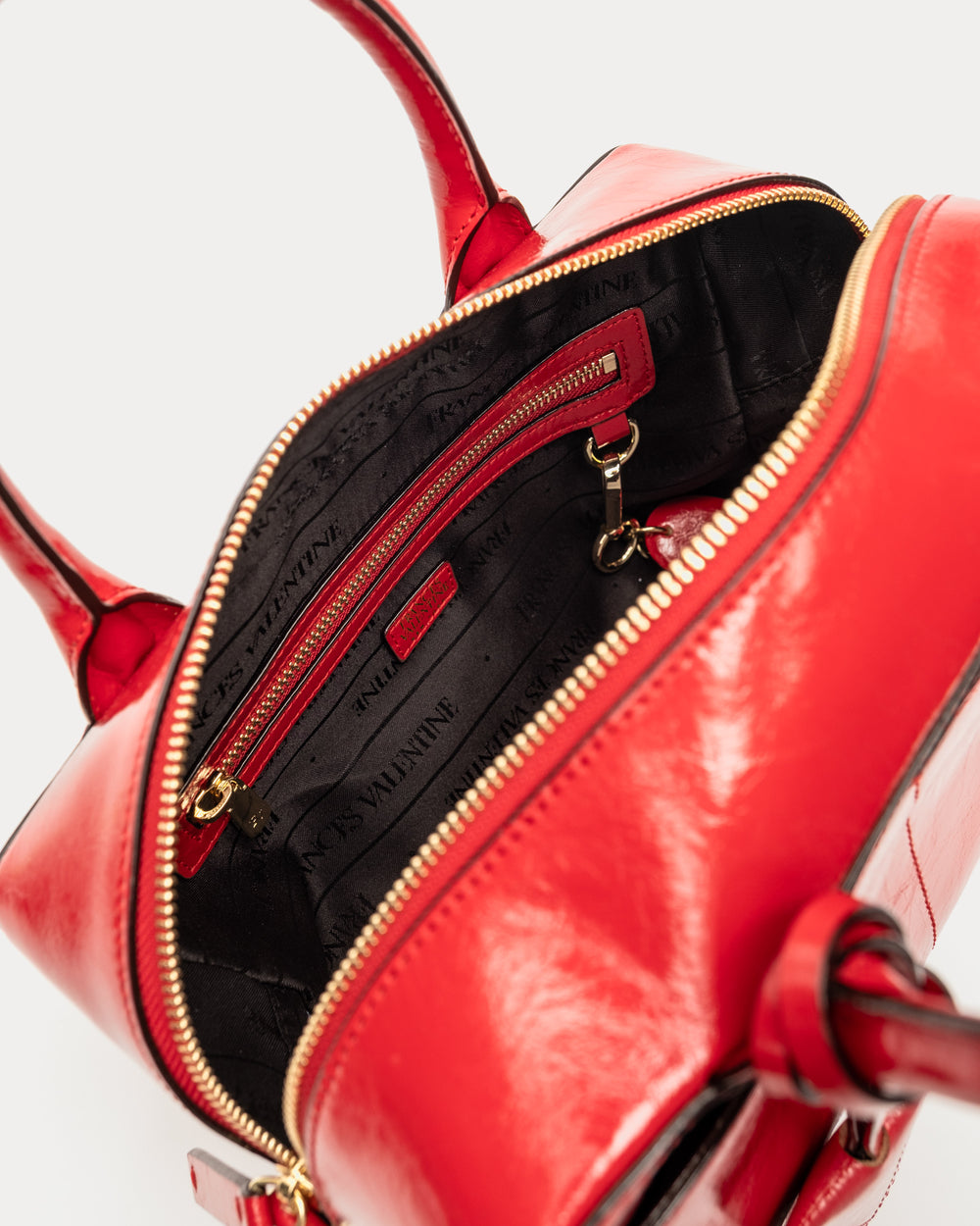 Bunny Satchel - Crinkled Leather Red Satchel Frances Valentine