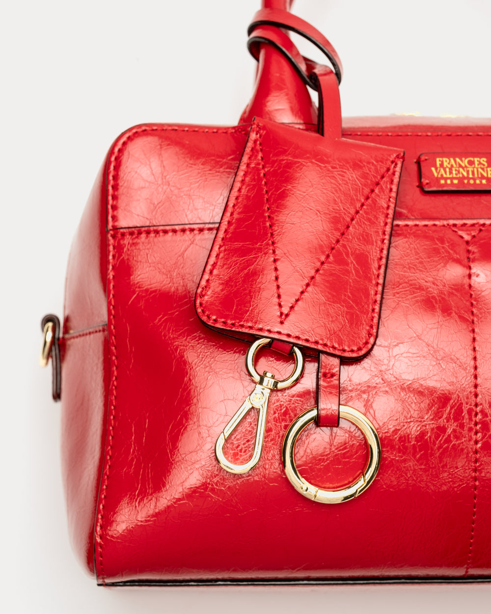 Bunny Satchel - Crinkled Leather Red Satchel Frances Valentine