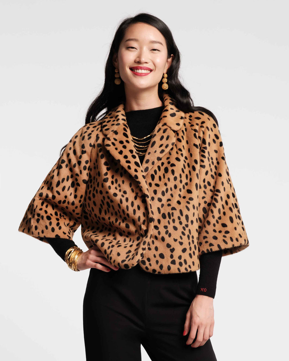 Blaine Jacket - Cheetah Faux Fur Brown Coats & Jackets Frances Valentine