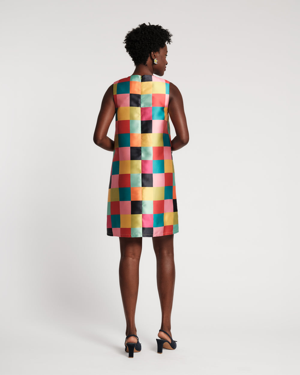 Lily Shift Dress - Rainbow Check Dresses Frances Valentine