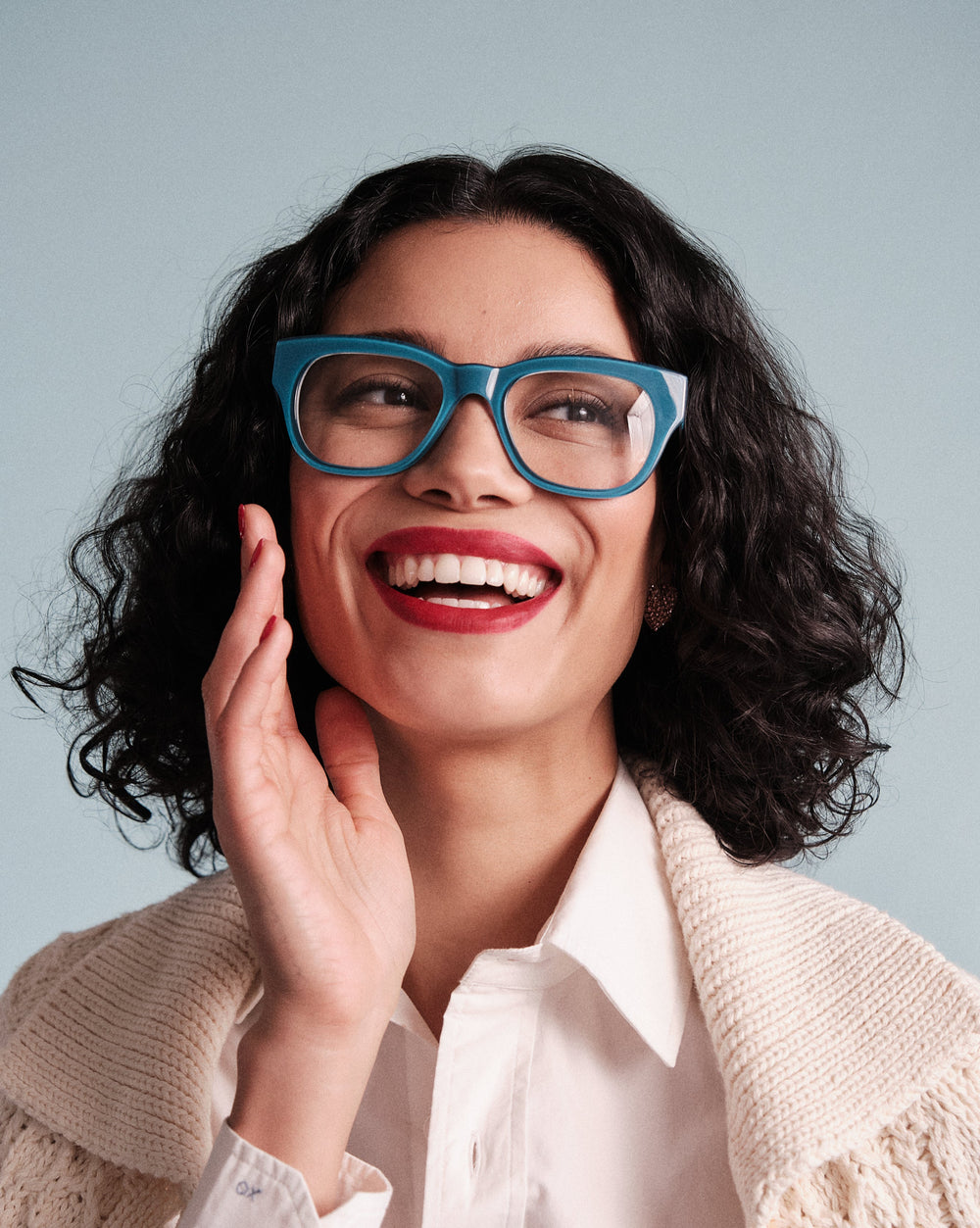 Miklos Reading Glasses - Polished Carolina Blue Eyeglasses Frances Valentine