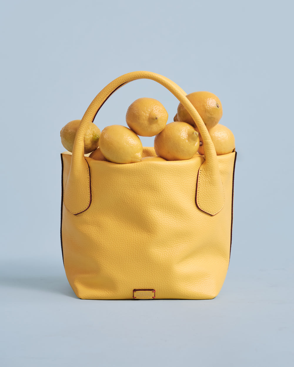 Mini Sweet Pea - Tumbled Leather Yellow Small Tote Frances Valentine