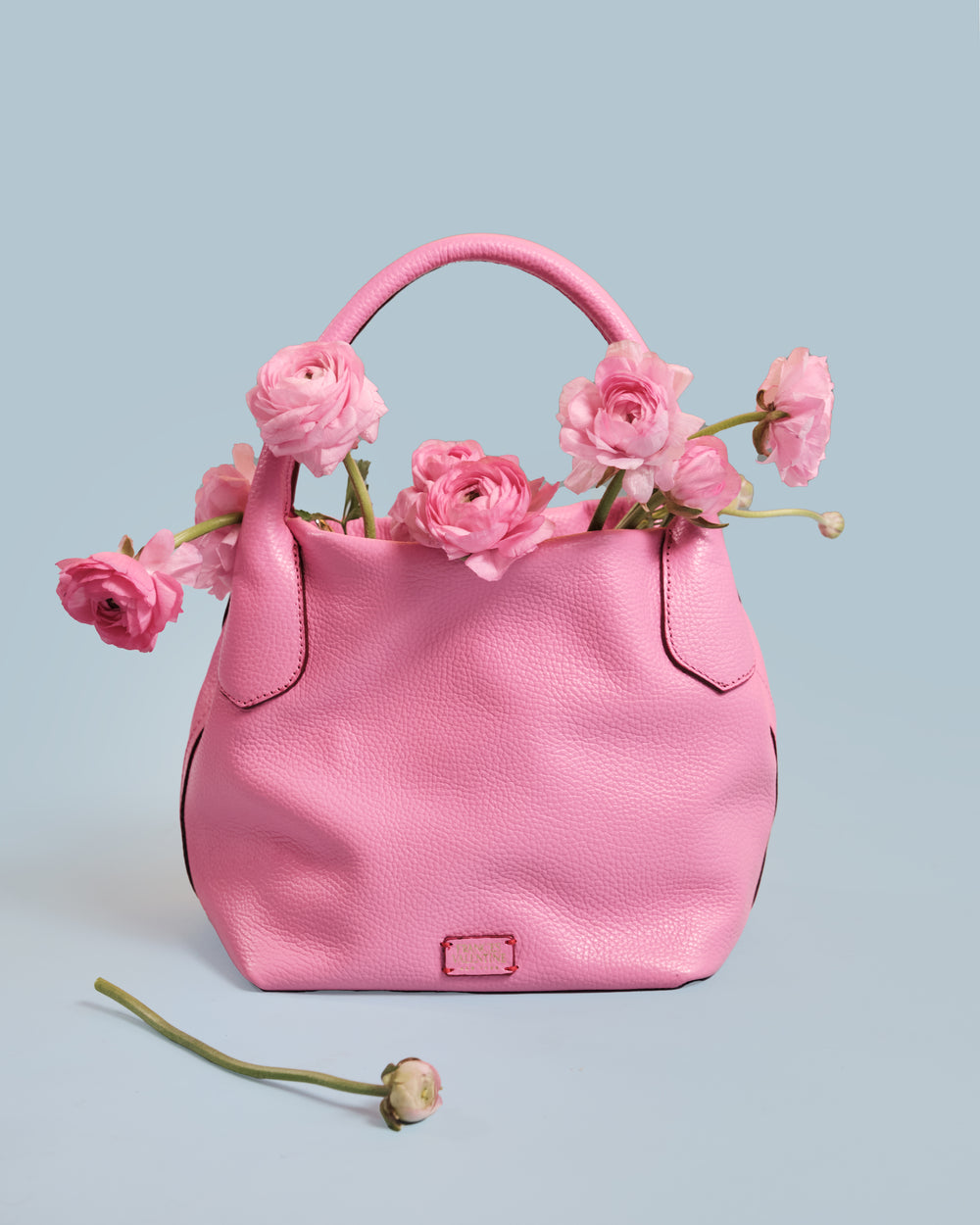 Mini Sweet Pea - Tumbled Leather Pink Small Tote Frances Valentine