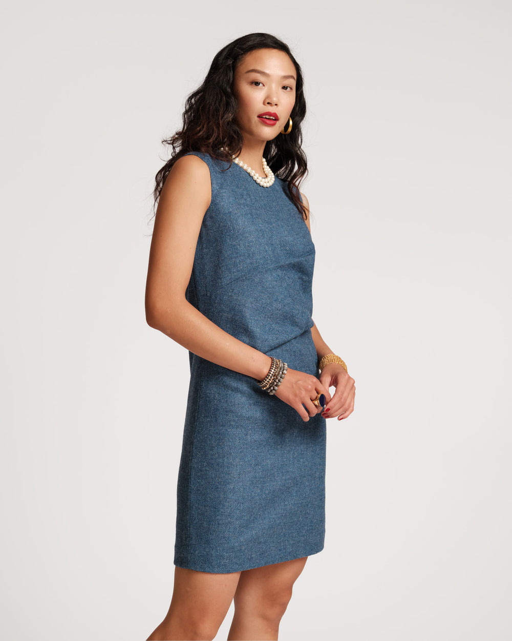 Callista Wool Twist Dress - Light Blue Dresses Frances Valentine