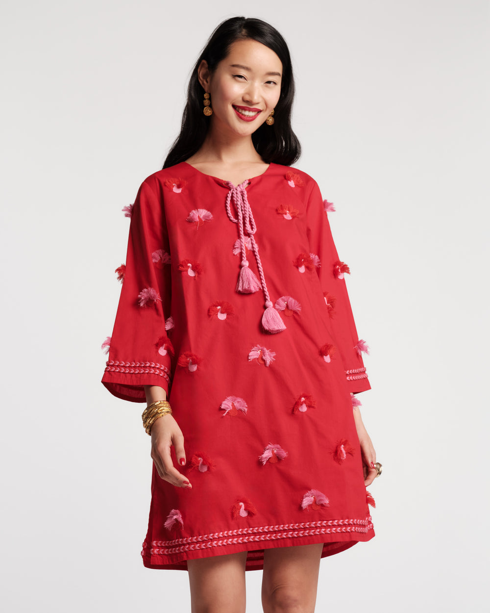 Capri Tunic - Peacock Red Dresses Frances Valentine
