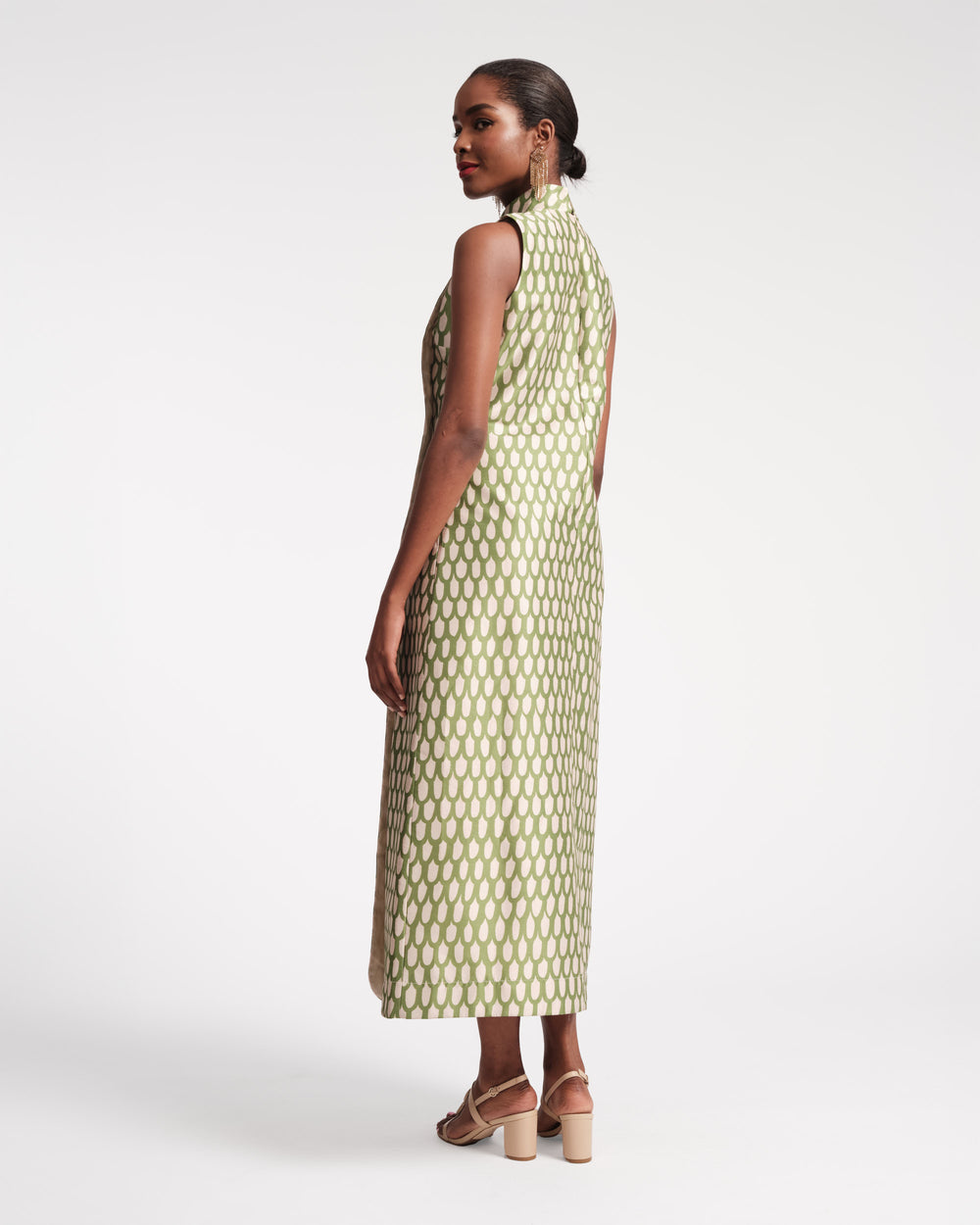 Carlyle Maxi Dress - Loop Print Green Dresses Frances Valentine
