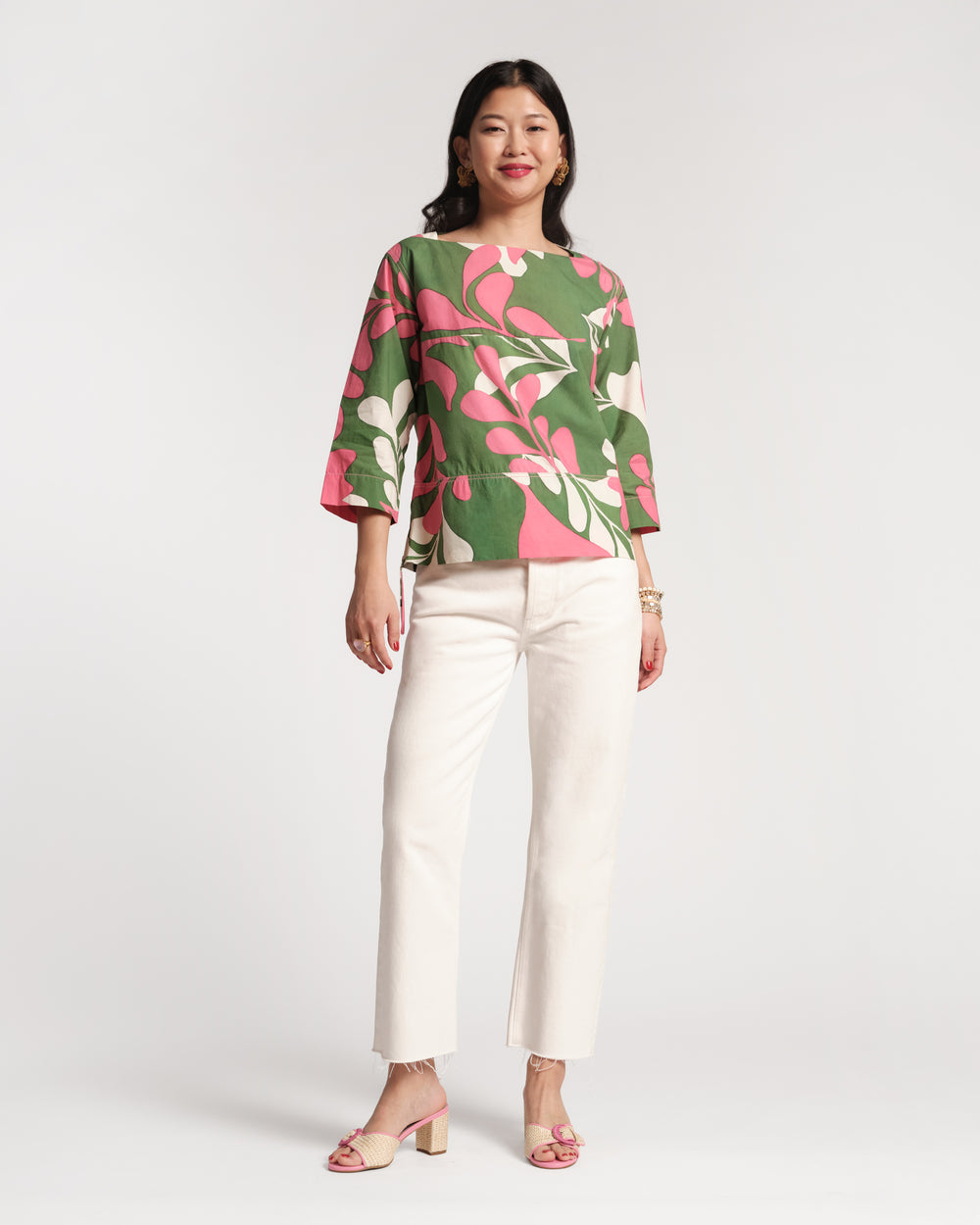 Carly Top - Mid-Century Palm Tops Frances Valentine