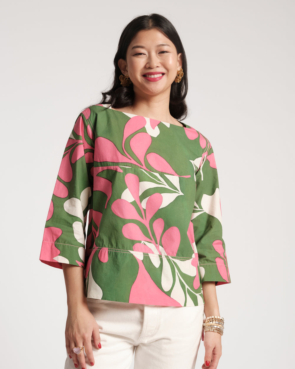 Carly Top - Mid-Century Palm Tops Frances Valentine