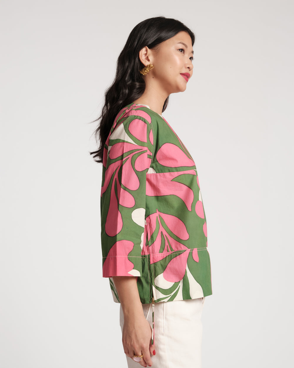 Carly Top - Mid-Century Palm Tops Frances Valentine