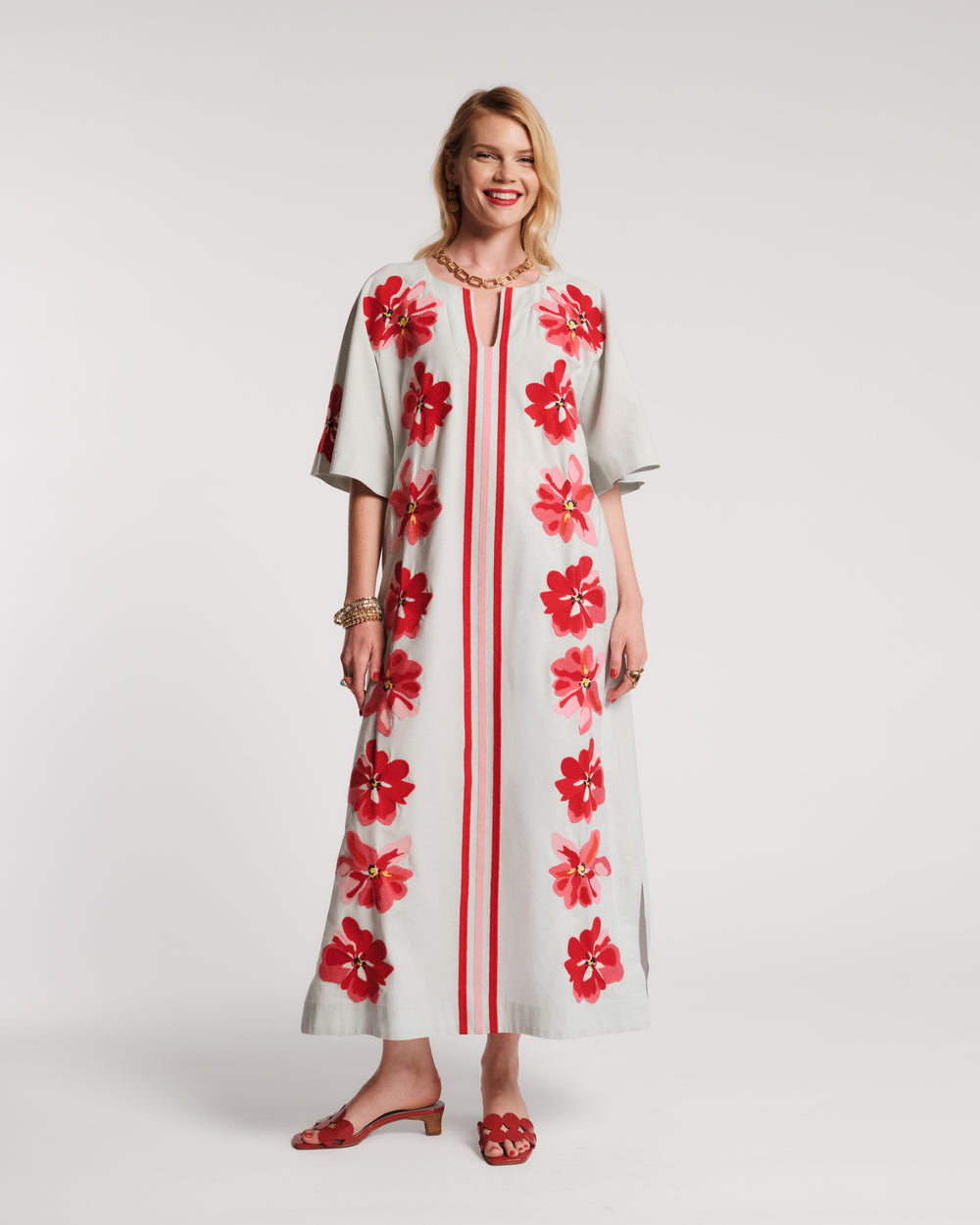 Embroidered Charming Caftan - Georgia Dresses Frances Valentine