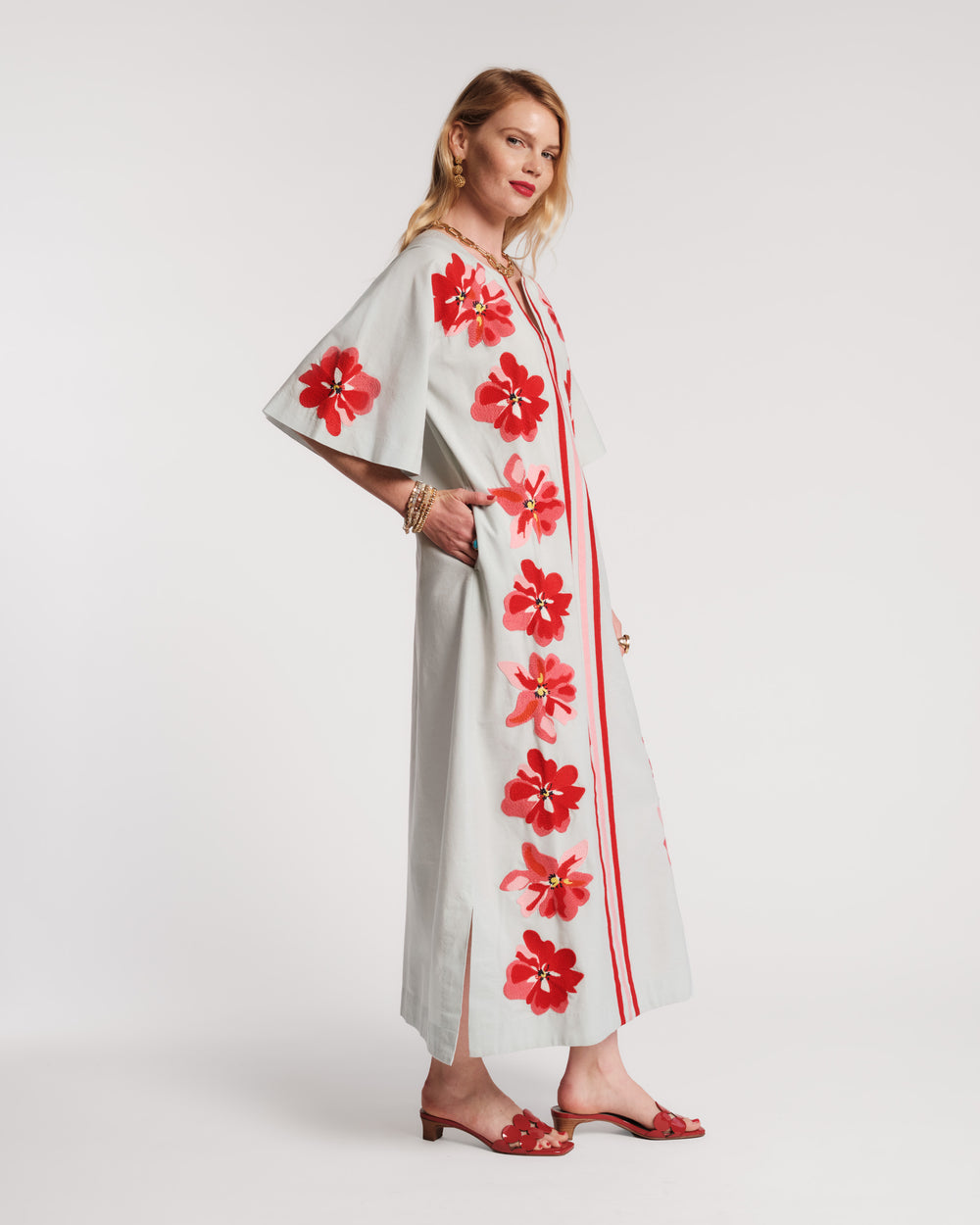 Embroidered Charming Caftan - Georgia Dresses Frances Valentine