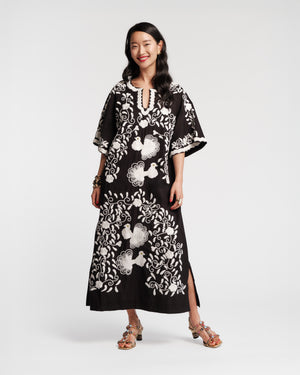 Embroidered Charming Caftan - Black Caftan Frances Valentine