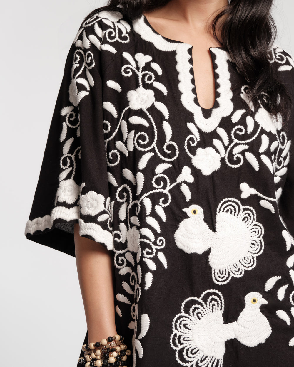 Embroidered Charming Caftan - Black Caftan Frances Valentine