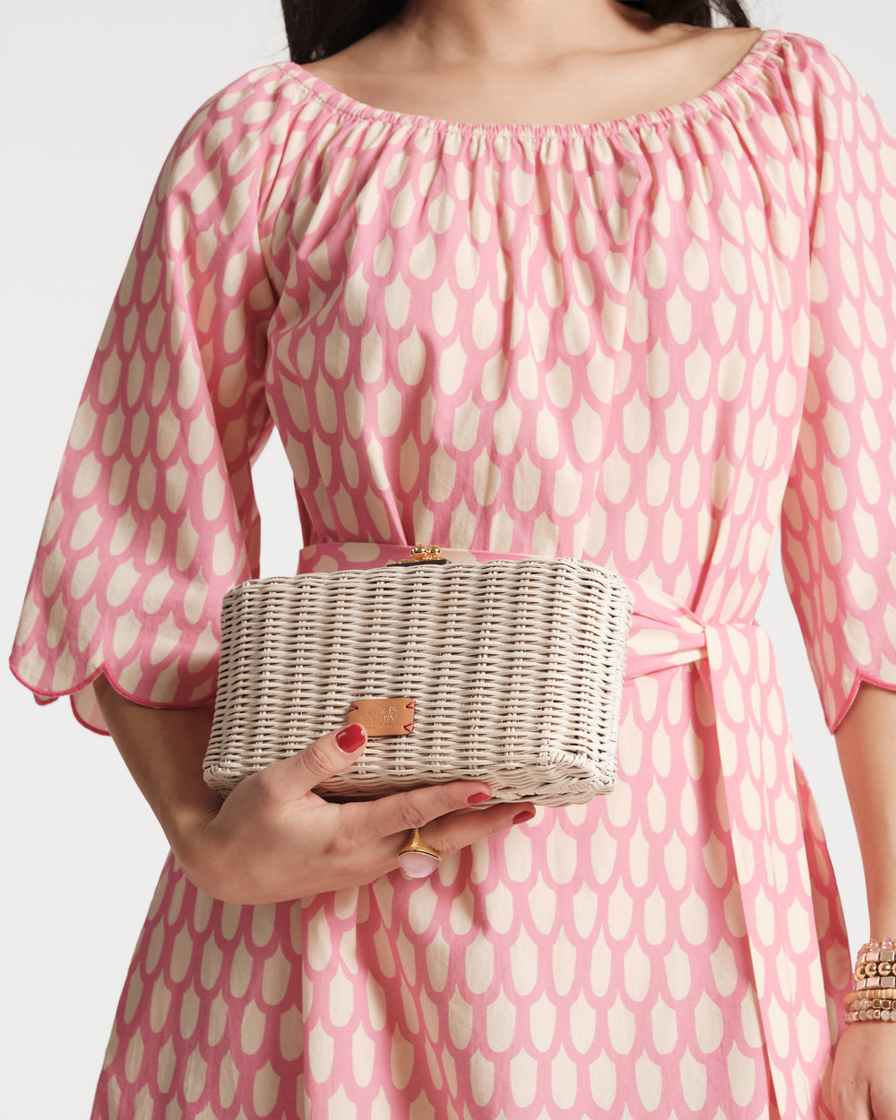 Pepper Wicker Clutch - Off White Basket Frances Valentine