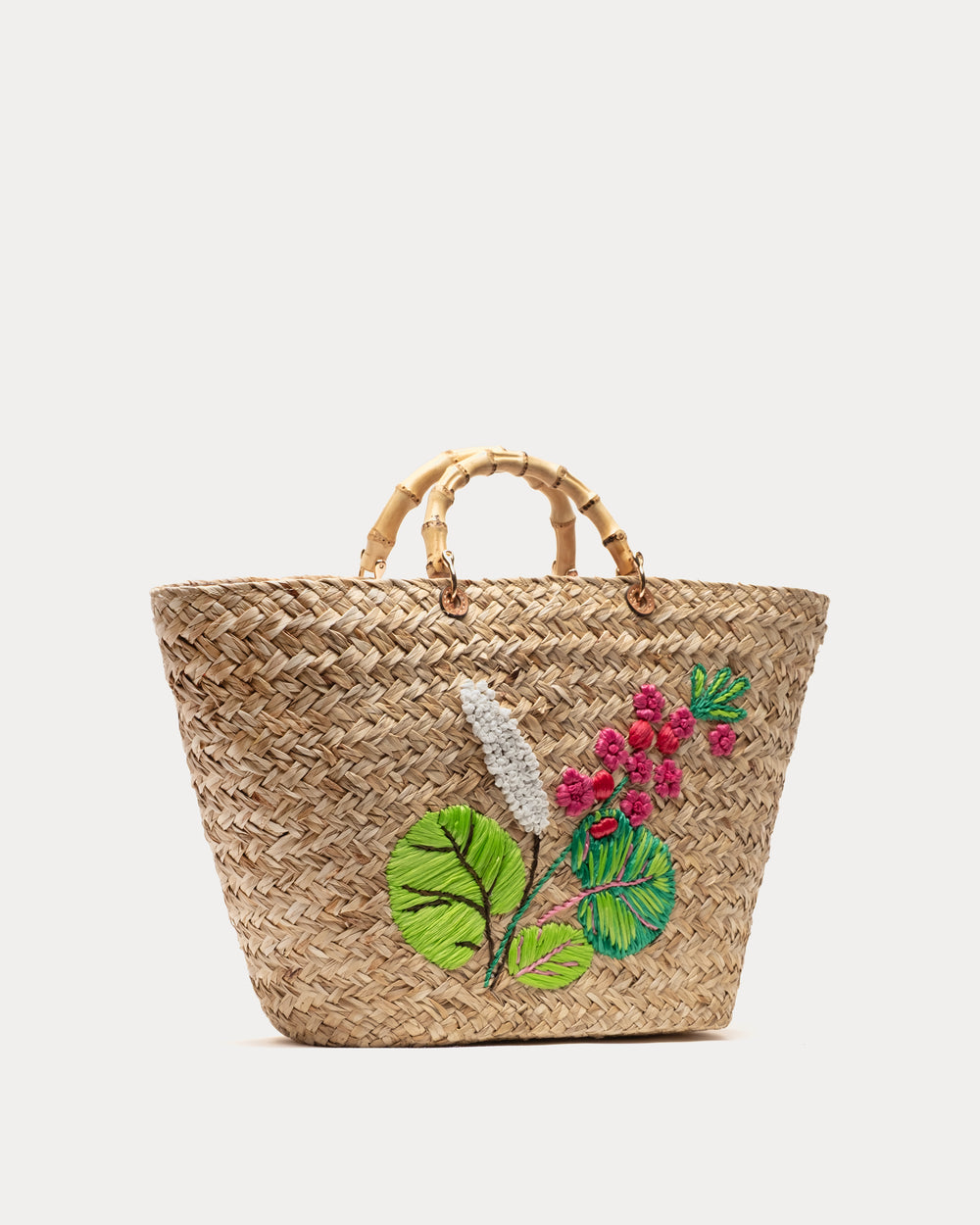 The Colony Hotel Embroidered Tote - Natural Basket Frances Valentine