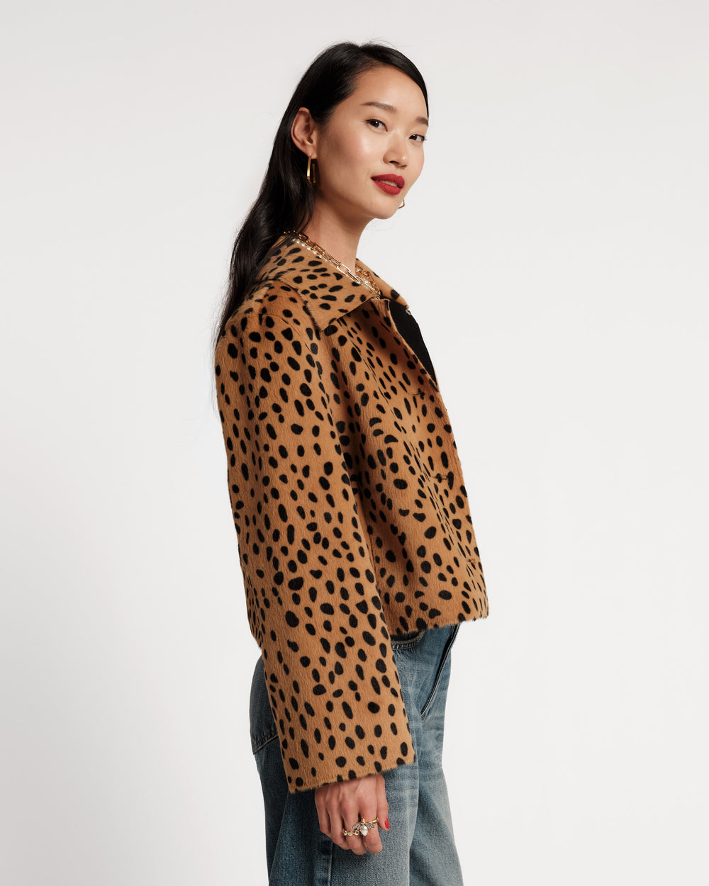 Cosette Faux Fur Jacket - Cheetah Coats & Jackets Frances Valentine