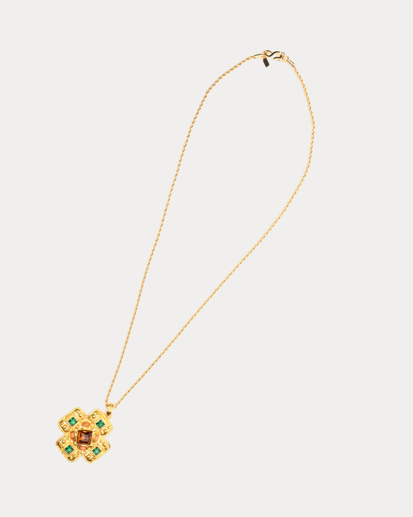 Gold Cross Pendant Necklace Kenneth Jay Lane