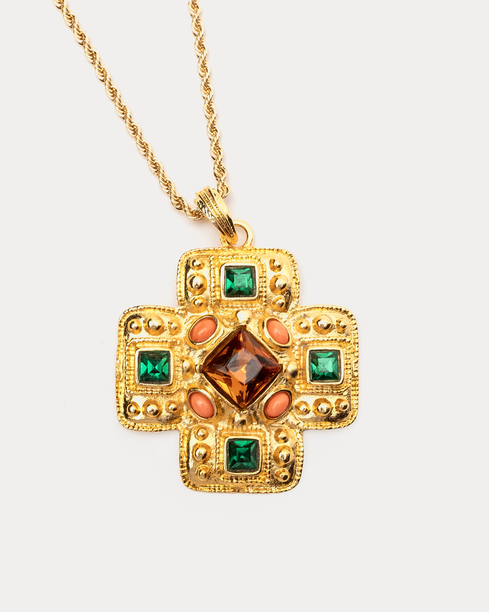 Gold Cross Pendant Necklace Kenneth Jay Lane
