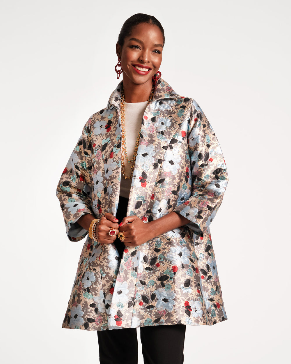 Cornelia Swing Jacket - Poppy Party Coats & Jackets Frances Valentine