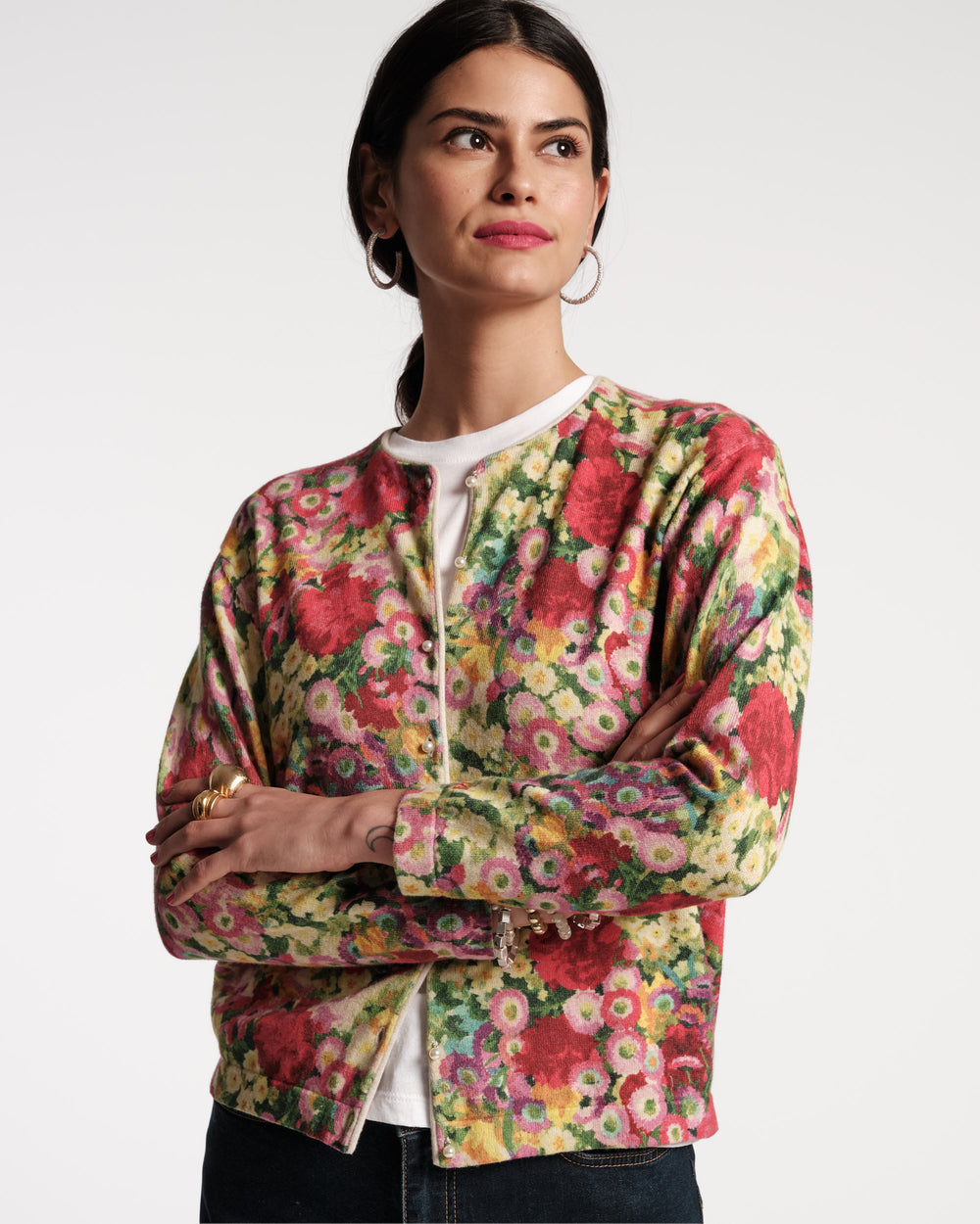 Darling Cardigan Chamomile Cluster Multi Sweater Frances Valentine