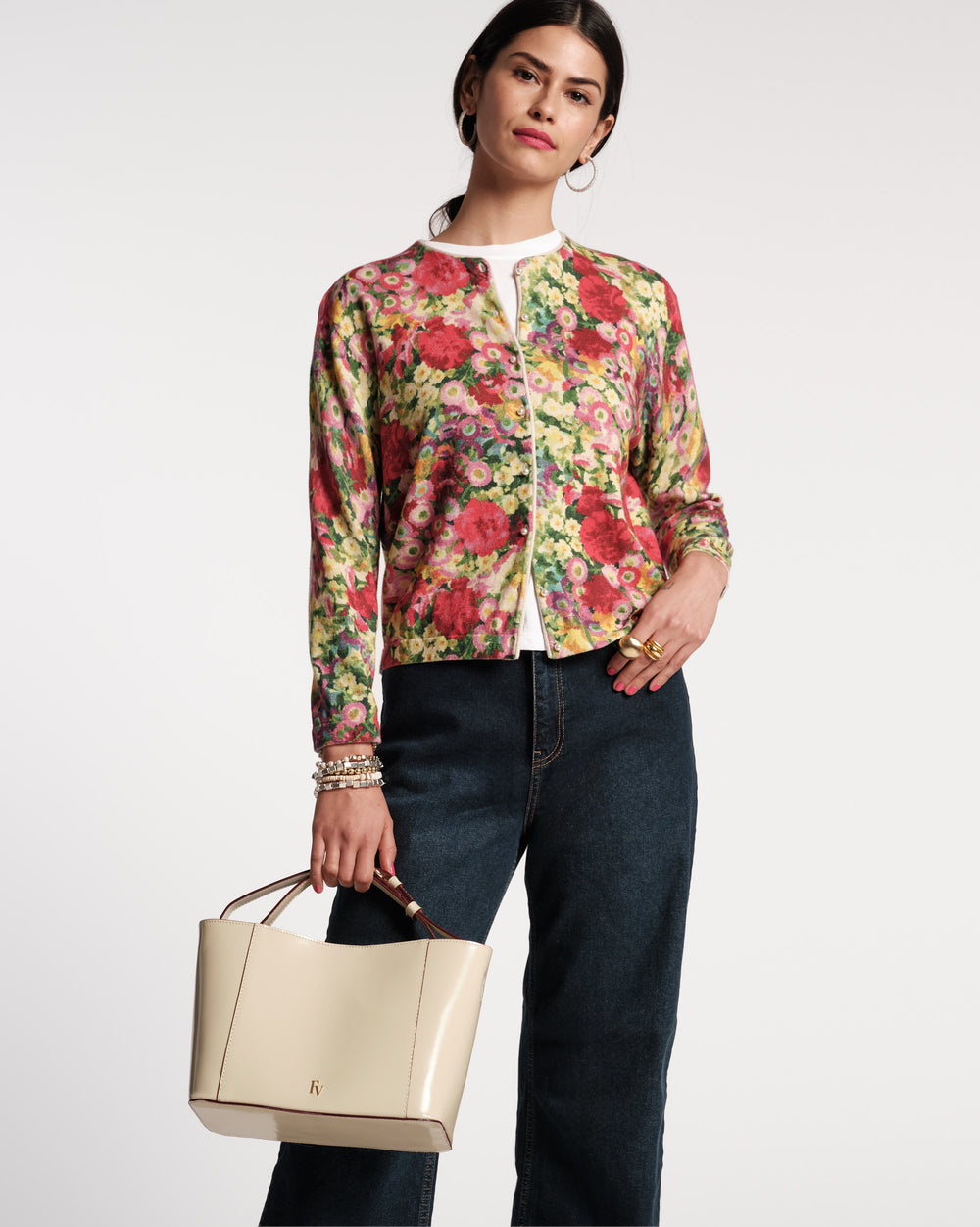 Darling Cardigan Chamomile Cluster Multi Sweater Frances Valentine