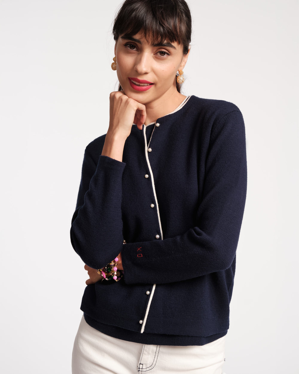 Darling Cardigan - Navy Sweater Frances Valentine