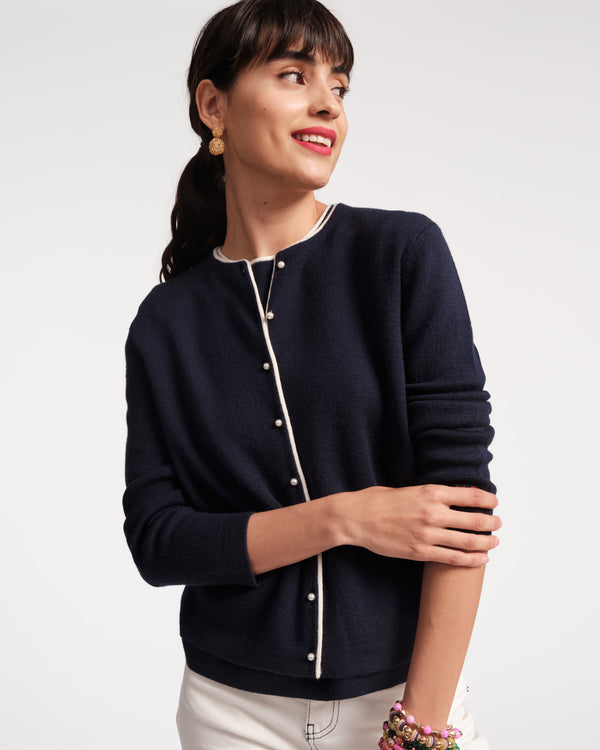 Darling Cardigan - Navy Sweater Frances Valentine