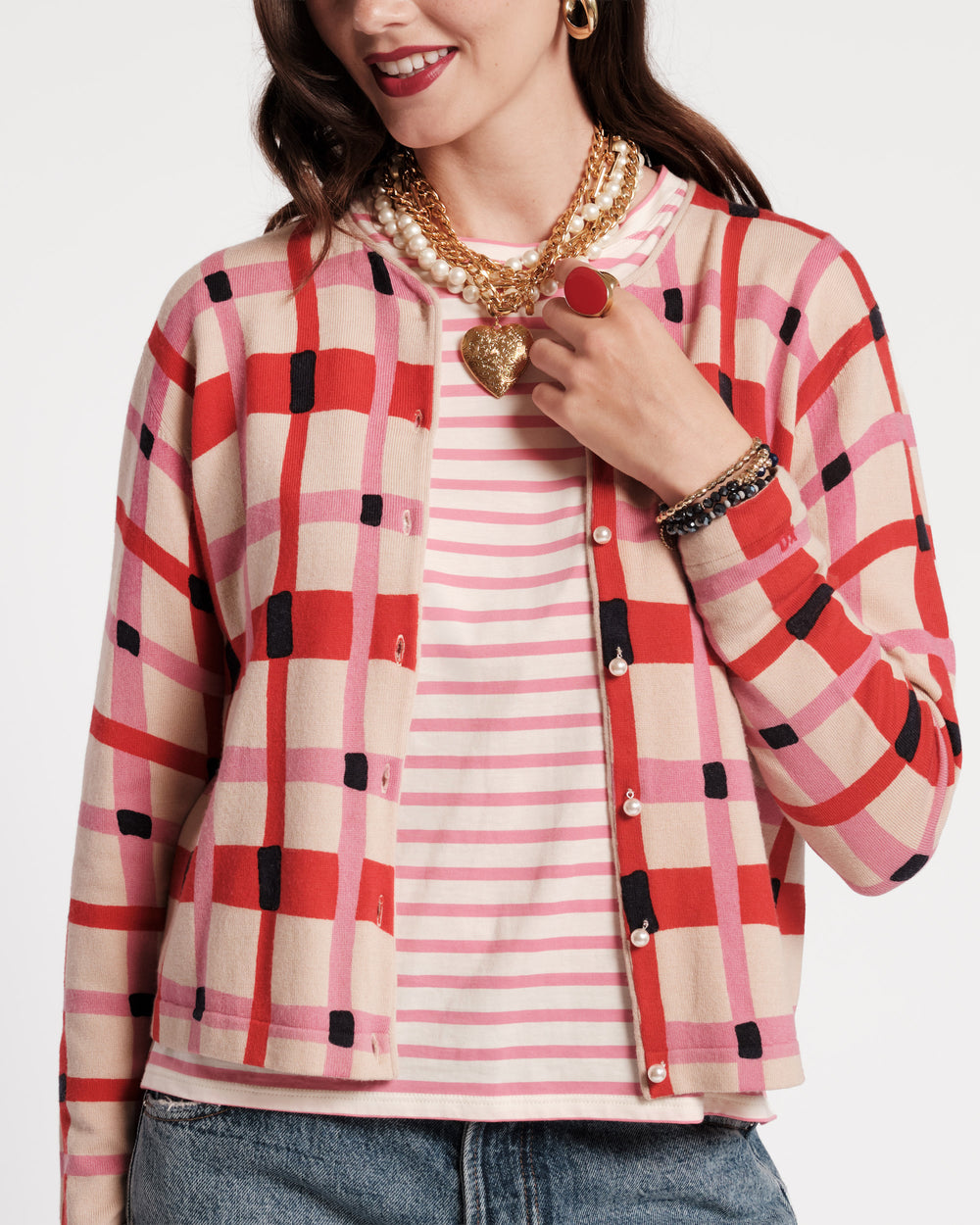 Darling Cardigan - Lollipop Lattice Sweater Frances Valentine