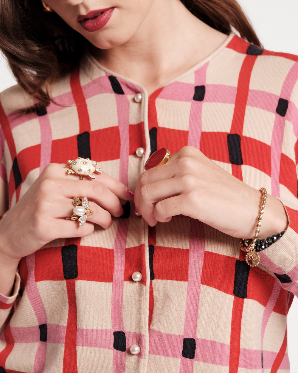 Darling Cardigan - Lollipop Lattice Sweater Frances Valentine