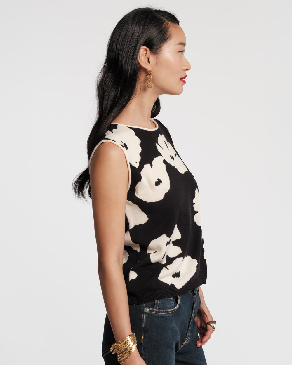 Darling Shell - Floating Floral Black Shirt Frances Valentine