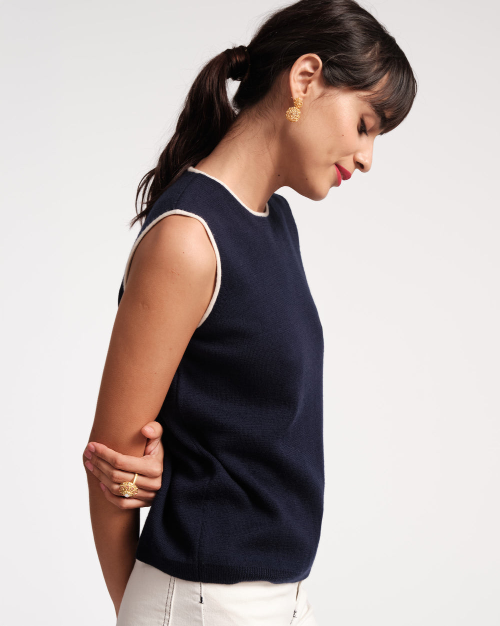 Darling Shell - Navy Tops Frances Valentine