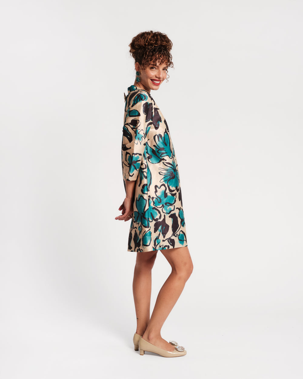 Diplomat Mini Dress - Abstract Meadow Dresses Frances Valentine