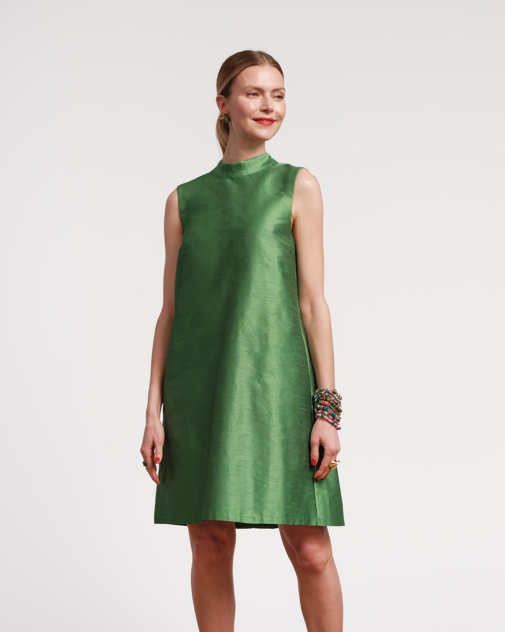Sleeveless Diplomat Mini Dress - Green Dresses Frances Valentine