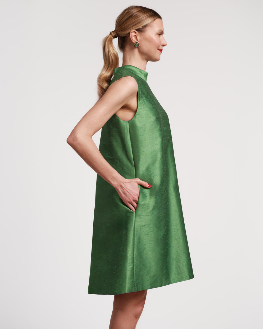 Sleeveless Diplomat Mini Dress - Green Dresses Frances Valentine