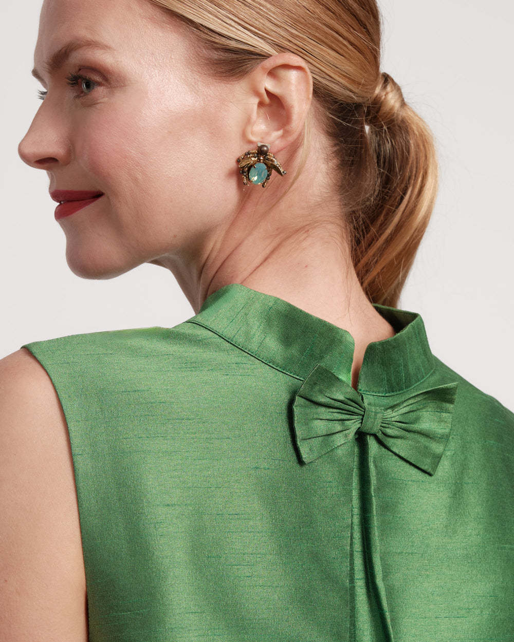 Sleeveless Diplomat Mini Dress - Green Dresses Frances Valentine