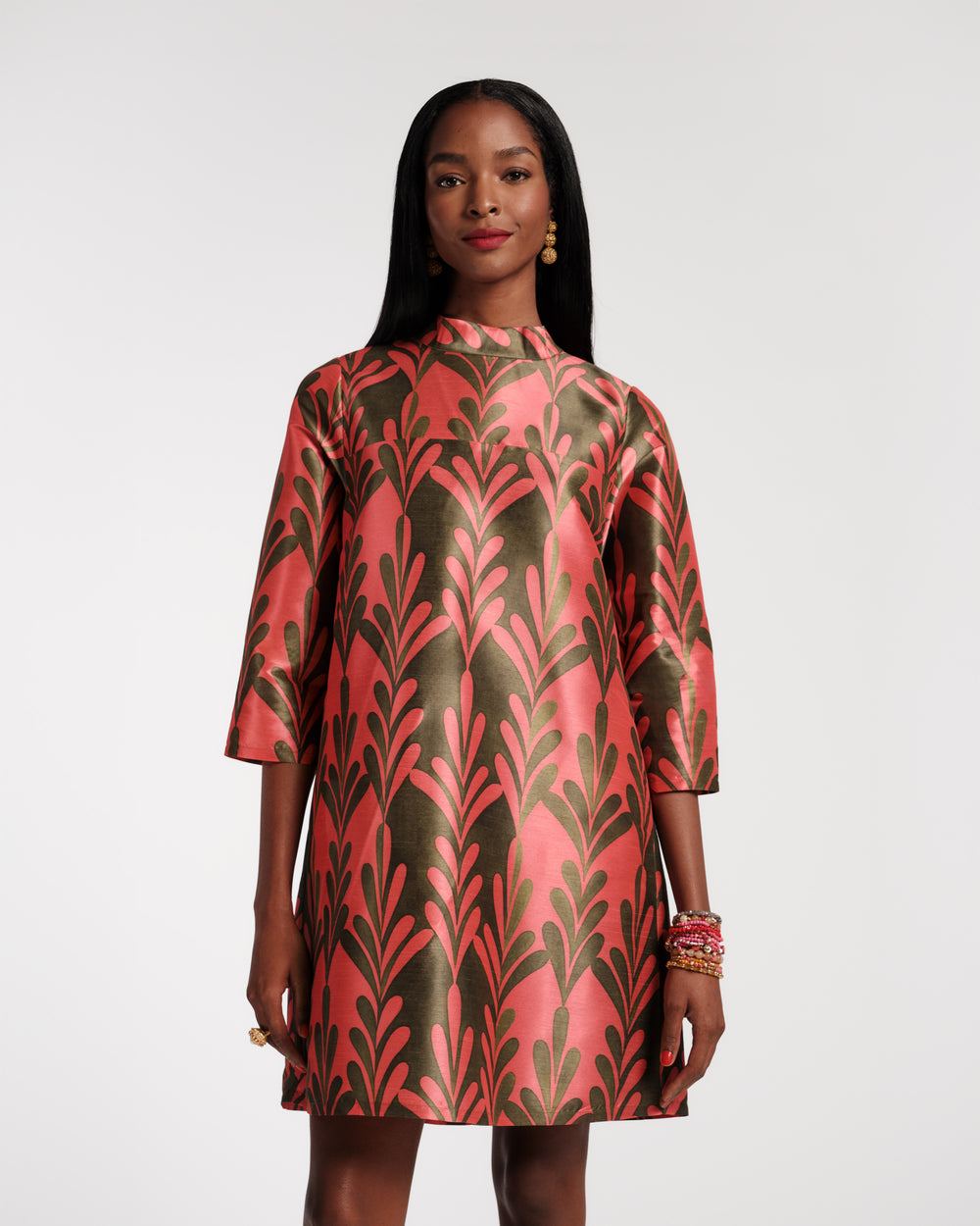 Diplomat Mini Dress - Royal Palm Watermelon Frances Valentine