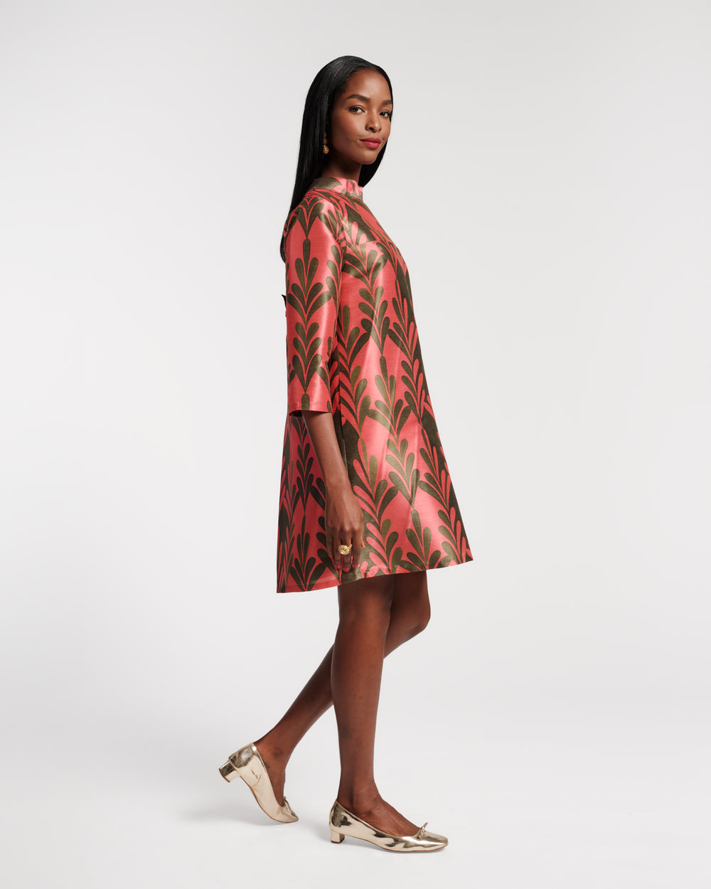 Diplomat Mini Dress - Royal Palm Watermelon Frances Valentine