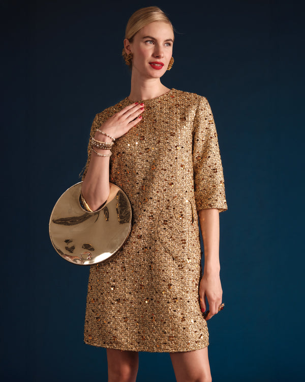 Mod Sequin Dress - Gold Dresses Frances Valentine
