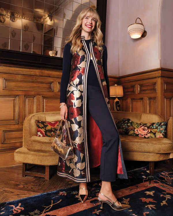 Susie Jacket - Floating Floral Jacquard Coats & Jackets Frances Valentine