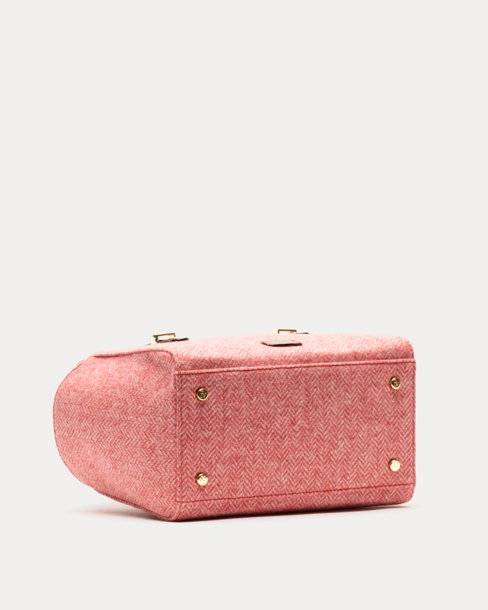 Boxy Bag - Pink Herringbone Wool Handbag Frances Valentine