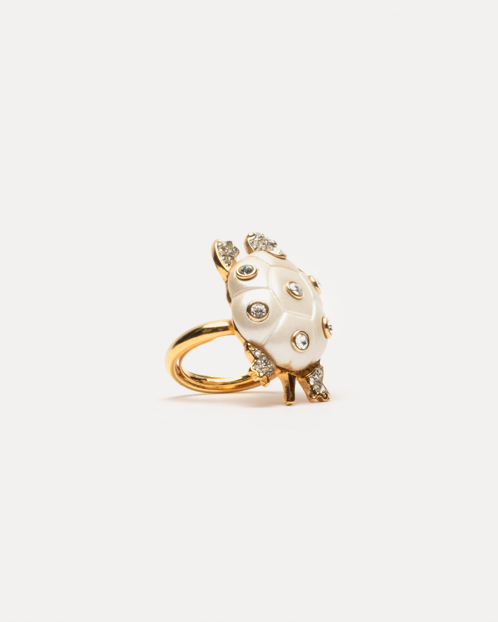 Pearl Turtle Ring - White/Gold Ring Frances Valentine
