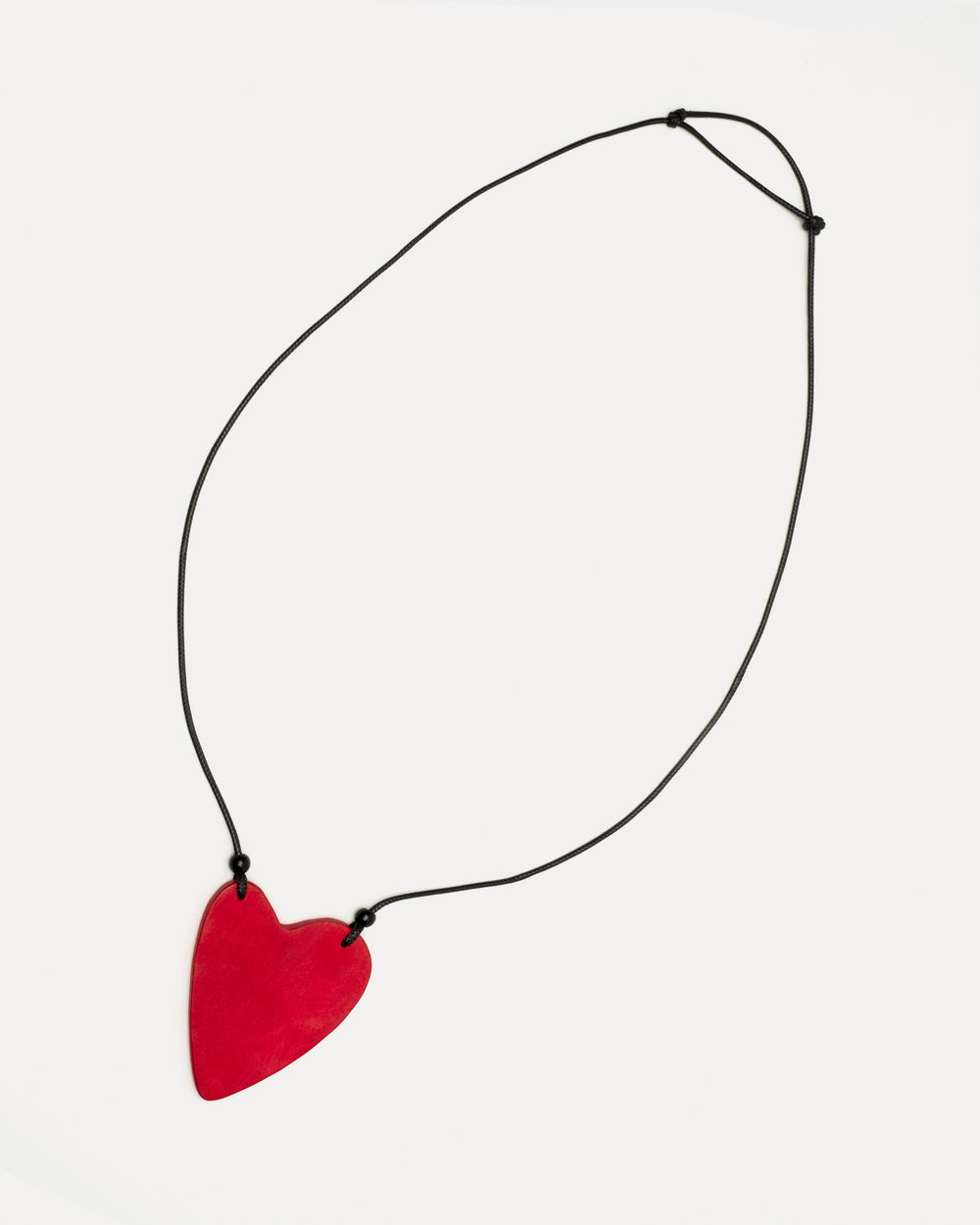 Wood Heart Pendant - Red Necklace Frances Valentine