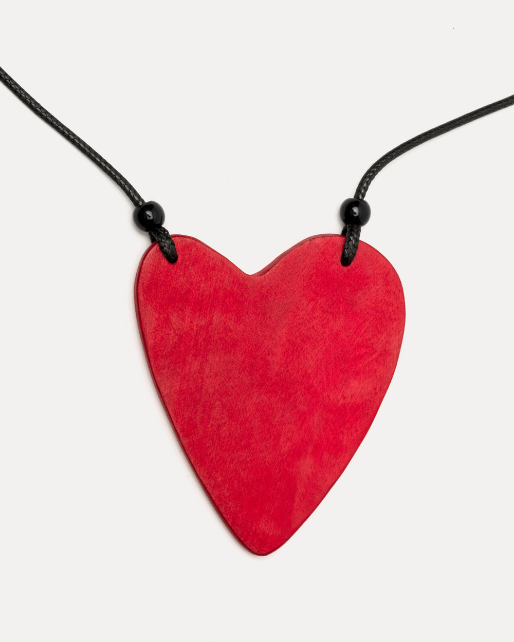 Wood Heart Pendant - Red Necklace Frances Valentine