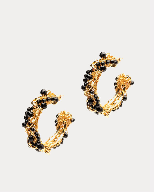 Hera Hoop Earring - Gold/Black Earrings Lavish