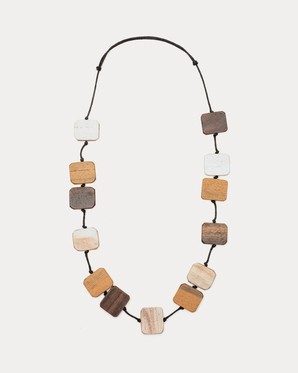 Shelby Wood Necklace - Brown Multi Necklace Sylca