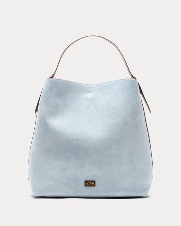 Hunter Suede Hobo - Light Blue Large Tote Frances Valentine